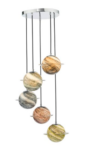 Dar CYG0555 Cygnus 5 Light Cluster Pendant