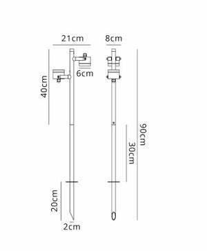 EM6015 PAIGE Post Spotlight 2 in 1 Ground Spike/Fixed Base 2X3W LED 3000K IP44