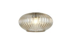 Spacek 16x9cm Oval Sphere Ribbed (Q) Glass Shade EM1069