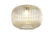 Spacek 18x13cm Pumpkin Shaped Ribbed (R) Glass Shade EM2069