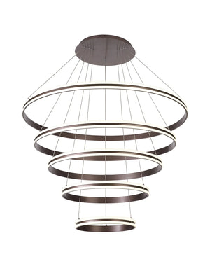Nolte 5 Ring LED Pendant, Coffee, EMOC9999-HSA