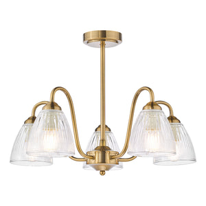 Dar Glynis 5 Light Semi Flush