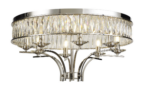 Diyas Vivienne Crystal 8 Light Flush