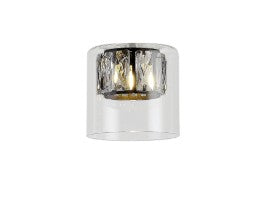 Spacek 12x11cm Double Crystal Glass (AB) Clear Glass Outer And Crystal Inner Shade EM9359