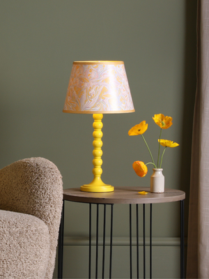Dar SPO4226 Spool Table Lamp Base Yellow