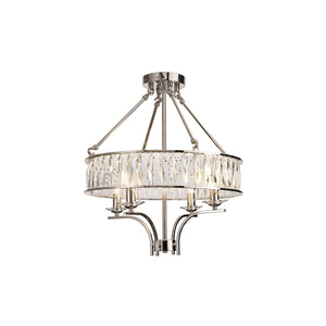 Diyas IL31818 Vivienne Crystal  4 Light Pendant Polished Nickel