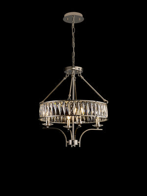 Diyas IL31818 Vivienne Crystal  4 Light Pendant Polished Nickel