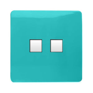 Trendiswitch Artistic Modern 2 Gang RJ45 Cat 5e PC Ethernet and Telephone Slave Sockets