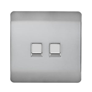 Trendiswitch Artistic Modern 2 Gang RJ45 Cat 5e PC Ethernet and Telephone Slave Sockets