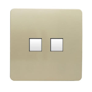 Trendiswitch Artistic Modern 2 Gang RJ45 Cat 5e PC Ethernet and Telephone Slave Sockets