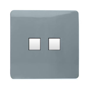 Trendiswitch Artistic Modern 2 Gang RJ45 Cat 5e PC Ethernet and Telephone Slave Sockets