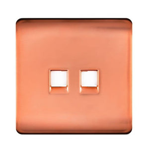 Trendiswitch Artistic Modern 2 Gang RJ45 Cat 5e PC Ethernet and Telephone Slave Sockets