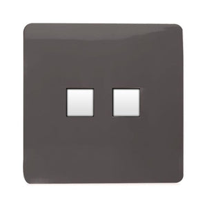 Trendiswitch Artistic Modern 2 Gang RJ45 Cat 5e PC Ethernet and Telephone Slave Sockets