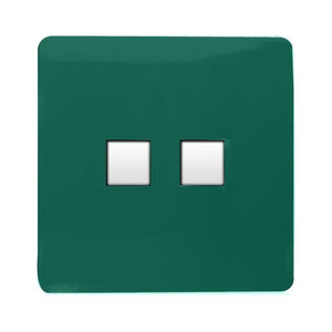 Trendiswitch Artistic Modern 2 Gang RJ45 Cat 5e PC Ethernet and Telephone Slave Sockets