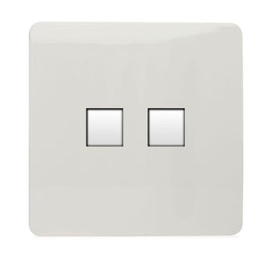 Trendiswitch Artistic Modern 2 Gang RJ45 Cat 5e PC Ethernet and Telephone Slave Sockets