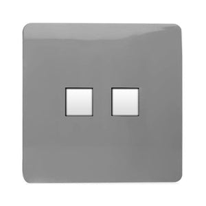 Trendiswitch Artistic Modern 2 Gang RJ45 Cat 5e PC Ethernet and Telephone Slave Sockets