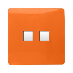 Trendiswitch Artistic Modern 2 Gang RJ45 Cat 5e PC Ethernet and Telephone Slave Sockets