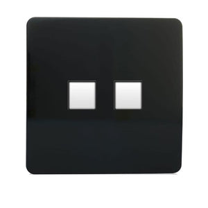 Trendiswitch Artistic Modern 2 Gang RJ45 Cat 5e PC Ethernet and Telephone Slave Sockets