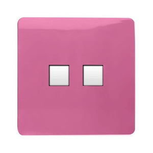Trendiswitch Artistic Modern 2 Gang RJ45 Cat 5e PC Ethernet and Telephone Slave Sockets