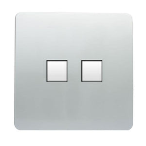 Trendiswitch Artistic Modern 2 Gang RJ45 Cat 5e PC Ethernet and Telephone Slave Sockets