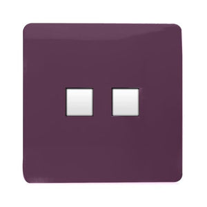 Trendiswitch Artistic Modern 2 Gang RJ45 Cat 5e PC Ethernet and Telephone Slave Sockets
