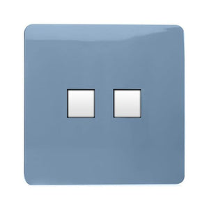 Trendiswitch Artistic Modern 2 Gang RJ45 Cat 5e PC Ethernet and Telephone Slave Sockets