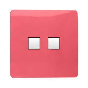 Trendiswitch Artistic Modern 2 Gang RJ45 Cat 5e PC Ethernet and Telephone Slave Sockets