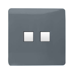Trendiswitch Artistic Modern 2 Gang RJ45 Cat 5e PC Ethernet and Telephone Slave Sockets