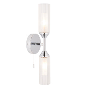 NOV172253 Novak 2 Light Wall Light Chrome with Glass