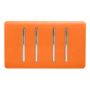Trendiswitch Artistic Modern 4 Gang 1 or 2 Way Light Switch Twin Plate