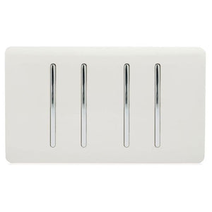 Trendiswitch Artistic Modern 4 Gang Light Switch (3x 1 or 2 Way and 1 x Intermediate) Twin Plate