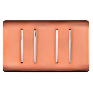 Trendiswitch Artistic Modern 4 Gang Light Switch (3x 1 or 2 Way and 1 x Intermediate) Twin Plate