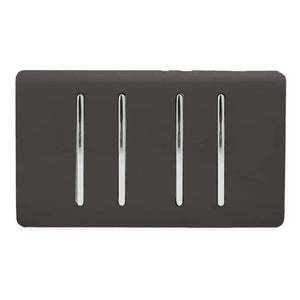 Trendiswitch Artistic Modern 4 Gang Light Switch (1x 1 or 2 Way and 3 x Intermediate)