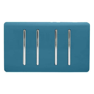 Trendiswitch Artistic Modern 4 Gang Light Switch (3x 1 or 2 Way and 1 x Intermediate) Twin Plate