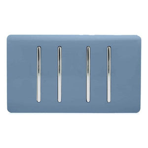 Trendiswitch Artistic Modern 4 Gang Light Switch (3x 1 or 2 Way and 1 x Intermediate) Twin Plate