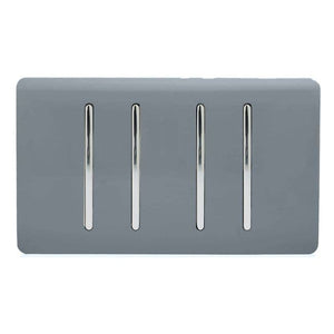 Trendiswitch Artistic Modern 4 Gang Light Switch (3x 1 or 2 Way and 1 x Intermediate) Twin Plate