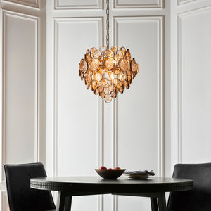 Farrant FAR989092 6 Light Pendant Gold with Glass