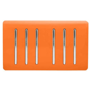 Trendiswitch Artistic Modern 6 Gang 1 or 2 Way Light Switch Twin Plate