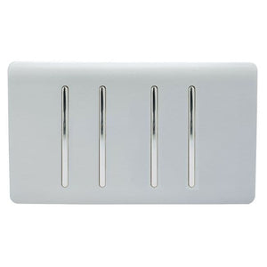 Trendiswitch Artistic Modern 4 Gang Light Switch (3x 1 or 2 Way and 1 x Intermediate) Twin Plate