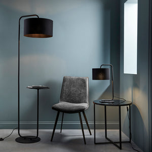 DUK301133 Duke Black Floor Lamp c/w Table
