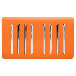 Trendiswitch Artistic Modern 8 Gang 1 or 2 Way 10A Light Switch Twin Plate