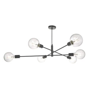 Dar ALA0622 Alana 6 Light Pendant Black