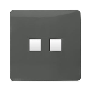 Trendiswitch Modern 2 Gang RJ45 Cat 5e PC Ethernet Socket