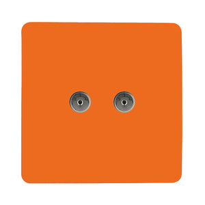 Trendiswitch Artistic Modern 2 Gang Female Co-Axial Television Socket