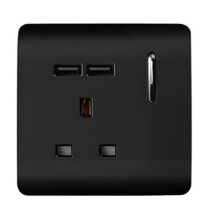 Trendswitch Artistic Modern 1 Gang 2x USB 2100mA Plug Socket