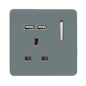 Trendswitch Artistic Modern 1 Gang 2x USB 2100mA Plug Socket