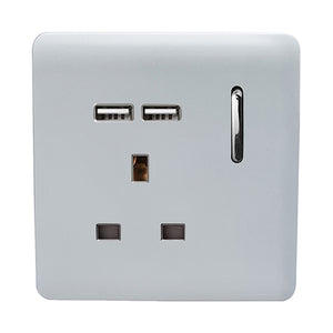 Trendswitch Artistic Modern 1 Gang 2x USB 2100mA Plug Socket