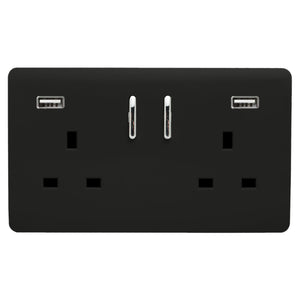 Trendiswitch Artistic Modern 2 Gang 2x USB 3100mA Plug Socket
