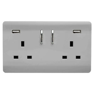 Trendiswitch Artistic Modern 2 Gang 2x USB 3100mA Plug Socket