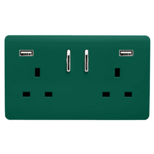 Trendiswitch Artistic Modern 2 Gang 2x USB 3100mA Plug Socket